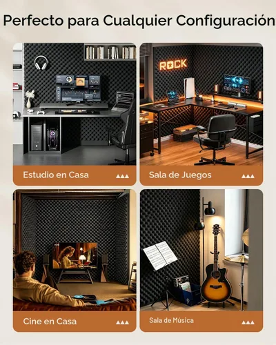 Vista 5 de SODOCT - Paquete de 2 paneles de espuma acústica grandes para cajas de huevos, 48 x 24 x 1.2 pulgadas, espuma a prueba de sonido de alta densidad