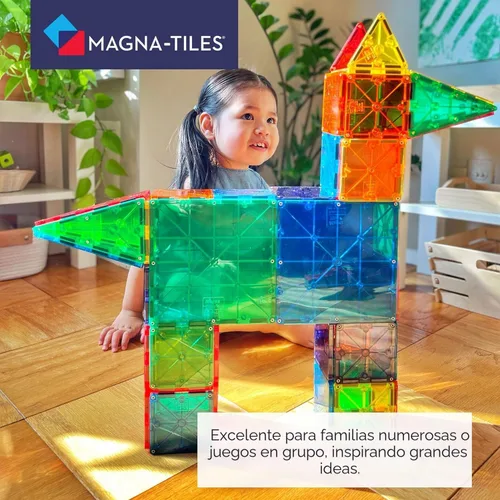 Vista 6 de MAGNA-TILES Juego clásico de construcción magnética de 100 piezas, la marca original de construcción magnética