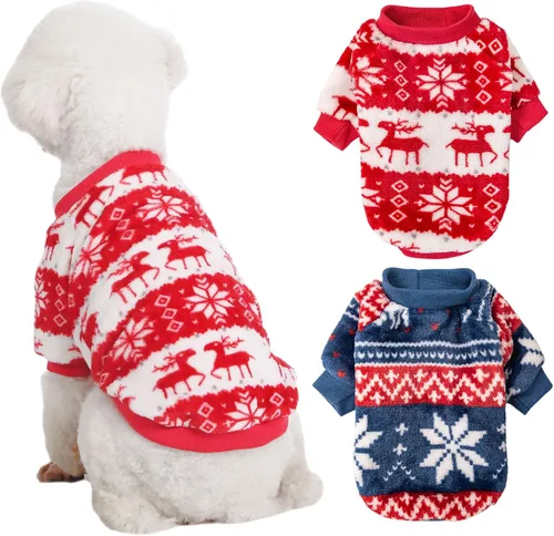 Vista 12 de Suéter para perro, paquete de 3 suéteres para perros pequeños, ropa para perros pequeños, hembras y machos, suéter ultrasuave y cálido