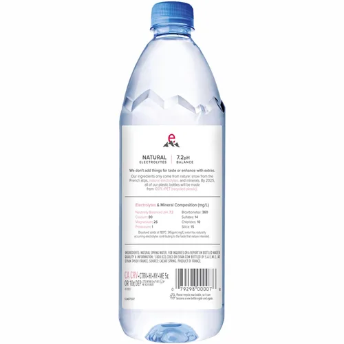 Vista 15 de Evian Agua de manantial natural, botella de 1 L, 12
