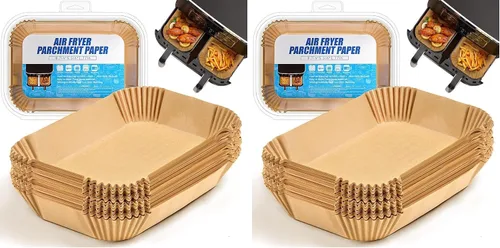 Vista 8 de Revestimientos desechables para freidora de aire para Ninja Airfryer: 125 piezas de papel pergamino rectangular de 8.7x5.5" para freidora de aire