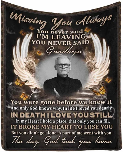 Vista 19 de Manta de memoria amorosa personalizada, no Longer be My Side but Forever in My Heart