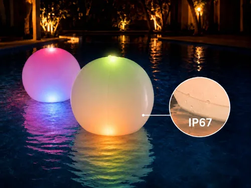 Vista 6 de NAYUNA Pelota de playa doble LED para adultos, paquete de 4, bolas que brillan en la oscuridad para piscina y playa, pelotas de playa iluminadas