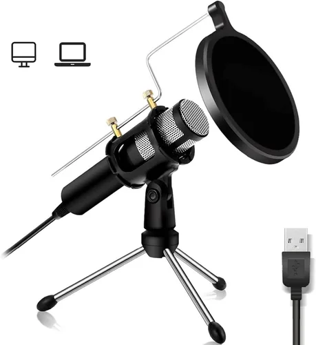 Vista 7 de Micrófono de grabación de estudio de sonido E300, micrófono de transmisión de condensador, canto de karaoke para grabación, soporte de escritorio