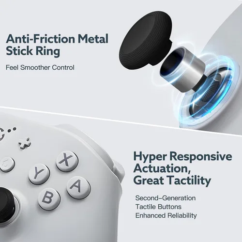 Vista 5 de [No Drift] GuliKit KK3 Bluetooth Controller for Switch/Switch OLED/Steam Deck/Android/iOS, Gulikit KK3 Wireless Controller with TMR Joysticks & Hall