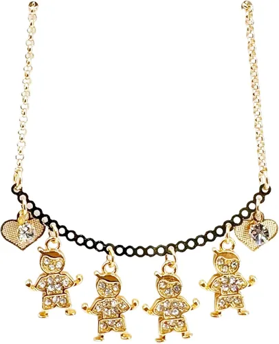 Vista 14 de SIFRIMANIA Personalized Children's Charm Choker Necklace, Boys or Girls Customizable Pendants, Growing Family Jewelry for Women