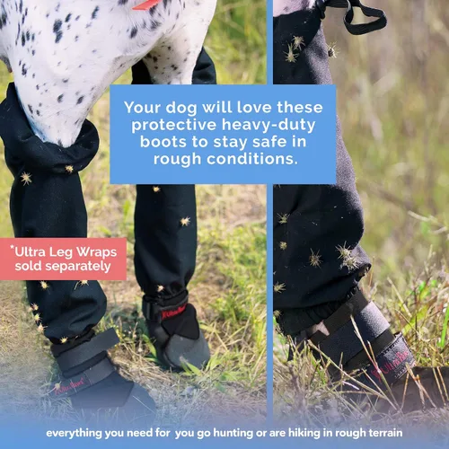 Vista 3 de Botas y protectores de patas resistentes para perros pequeños, medianos y grandes, color negro (talla 8)