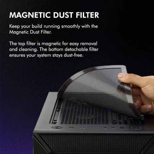 Vista 5 de Zalman i3 NEO Carcasa de PC ATX de Torre Media, 4 ventiladores RGB fijos preinstalados para alto rendimiento de flujo de aire, puerta oscilante