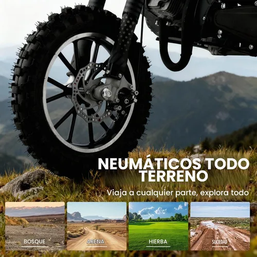 Vista 6 de Motocicleta de motocross para niños de 8 a 14 y 2 tiempos Negro
