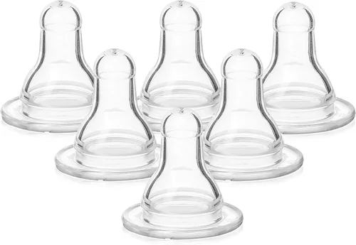 Vista 2 de Evenflo Feeding Classic Tetinas de Silicona sin BPA de Flujo Medio - 3 Meses+, Transparente 6 Unidades (Paquete de 1)