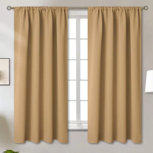 Vista 25 de KEMCO Cortinas opacas con pestaña trasera y bolsillo para barra, cortinas opacas con aislamiento térmico sólido para sala de estar, dormitorio
