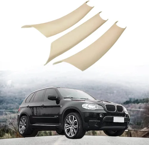 Vista 6 de Cubierta de manija de puerta compatible con BMW X5 Series E70/E70 LCI 2008-2013, BMW X6 Series E71/E72 2008-2014 (3 piezas) (beige)