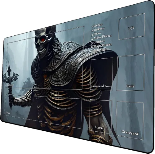 Vista 43 de Tapete de juego de cartas coleccionables AI Painting – Tapete de juego MTG con zonas, 24 x 14 pulgadas, tapete de juego MTG de alta calidad – El