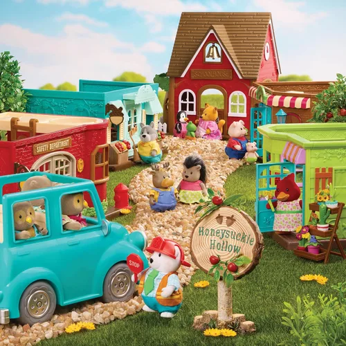 Vista 4 de Li'l Woodzeez Pass – the – Pasta Restaurant Playset – Juego de casa de muñecas de 41 piezas con mesa, bancos, comida y accesorios para juegos de rol