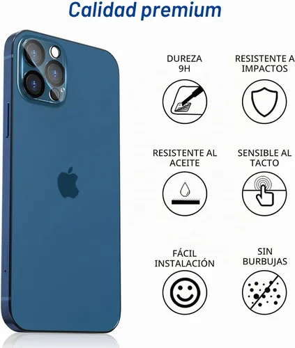 Vista 3 de imluckies Protector de lente de cámara para iPhone 12 Pro Max de 6.7 pulgadas, vidrio templado transparente HD y dureza 9H, compatible con fundas