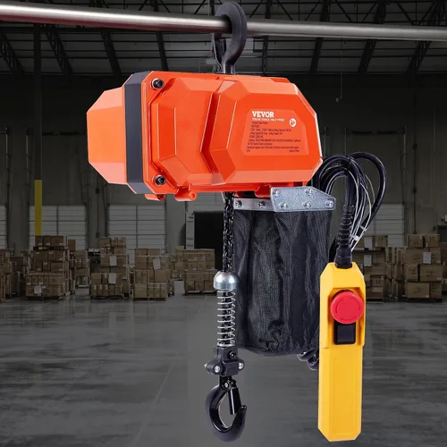 Vista 8 de VEVOR Polipasto eléctrico de cadena, capacidad de carga de 330 libras, altura de elevación de 10 pies, velocidad de 10 pies/min, 120 V, grúa