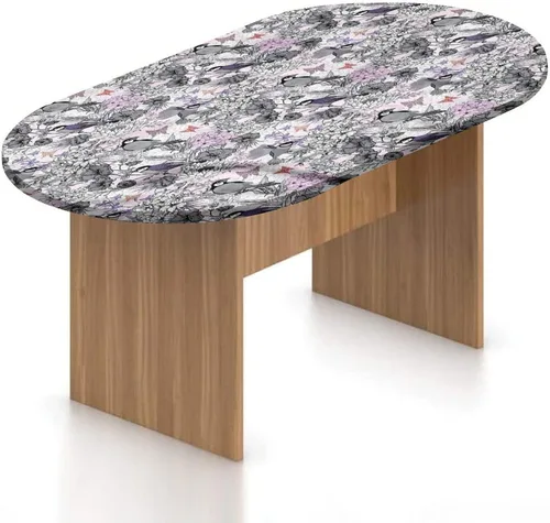 Vista 16 de XISUNYA Mantel ovalado ajustable para patio, decoración de cumpleaños, de poliéster, con bordes elásticos, diseño de búhos de dibujos animados
