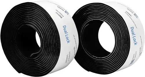 Vista 5 de Cinta de gancho y bucle SJ3550, cierre extraíble de doble bloqueo 1IN ×3.28 Tiras entrelazadas autoadhesivas negras resistentes para uso doméstico