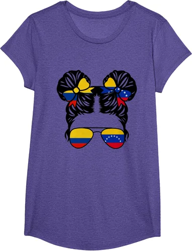 Vista 19 de Camiseta Half Colombian Half Venezolan Girl Colombia Kids Heritage, Gris