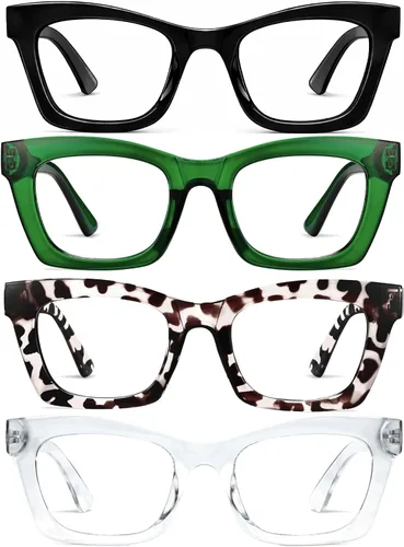 Vista 16 de CCVOO Lentes de lectura elegantes para mujer, anteojos elegantes, lectores de luz azul, tramposos
