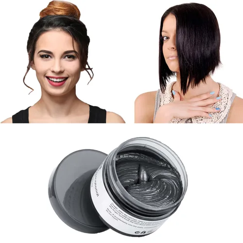 Vista 4 de Cera de color negro para el cabello, crema de peinado instantáneo, 4.23 onzas, cera natural temporal para fiestas, cosplay, Halloween, uso diario