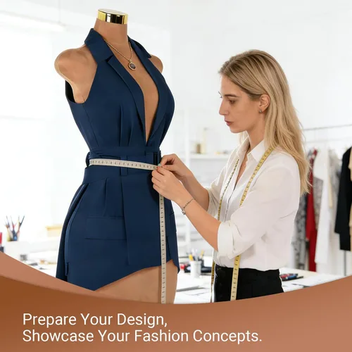Vista 5 de Sexy maniquí femenino torso pantalla de cuerpo completo para tienda de ropa forma de vestido de cuerpo ajustable con base cuadrada de metal tienda