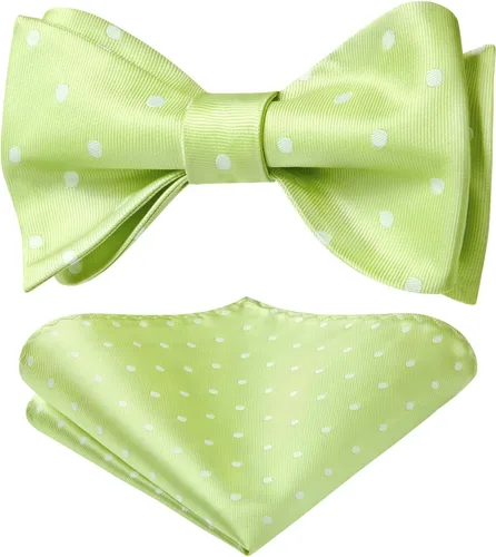 Vista 141 de HISDERN Pajaritas para hombre, diseño de lunares, corbatín y bolsillo cuadrado, clásico, esmoquin de negocios, boda, pajaritas, pañuelo