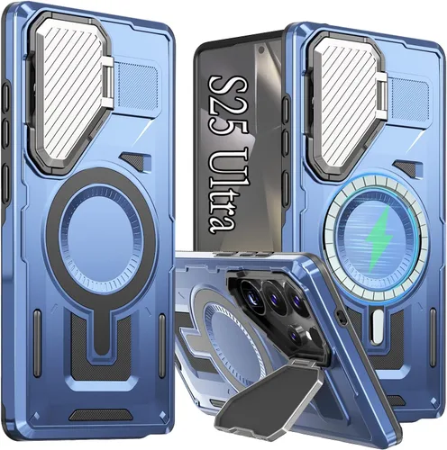 Vista 10 de para Galaxy S24 Plus Funda Magnética, Funda Resistente y Rugosa con Protección contra Caídas [Compatible con Carga Inalámbrica Rápida] Funda