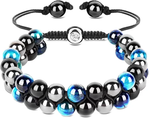 Vista 24 de Triple Protection Bracelet, CARPDIM Evil Eye bracelet and Black Obsidian evil eye Beads Bracelet for Men Women Healing Bracelets Bring Good Luck