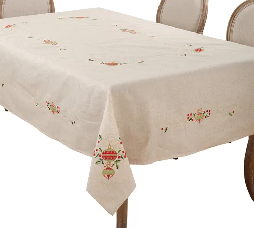 Vista 4 de SARO LIFESTYLE Mantel individual bordado/007.N1420B, 14 x 20 pulgadas, natural