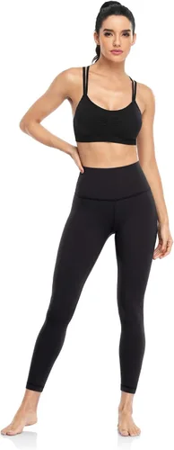 Vista 4 de HeyNuts Leggings esenciales, pantalones suaves de cintura alta, pantalones de compresión para entrenamiento atlético, pantalones de yoga