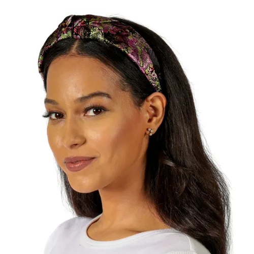 Vista 15 de Diadema anudada para mujer (beige con perlas), diadema ancha anudada, beige con ribete de encaje y perlas pequeñas