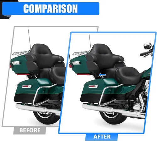 Vista 4 de Adjustable 1"-3" Relocator Kit Mount Extend Plate Trunk Luggage Rack Compatible with Harley Touring Road King Street Glide Trikes Tri Glide 2014-UP