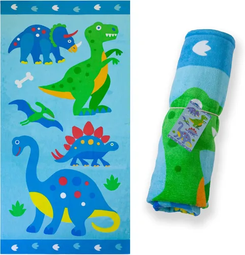 Vista 17 de Wildkin Toalla de playa para niños, 100% algodón, suave y absorbente, ideal para piscina y playa, animales salvajes Verde Oscuro