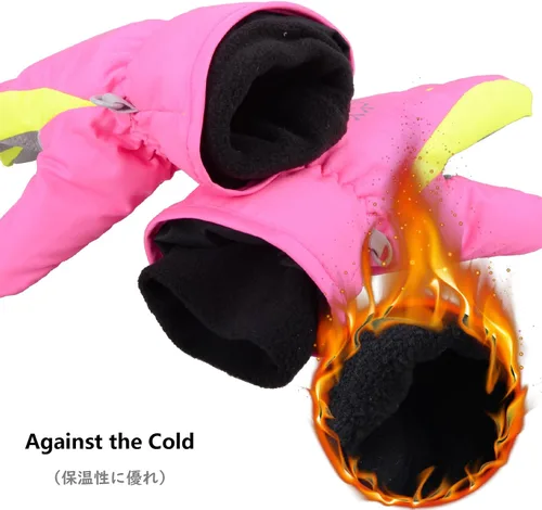 Vista 5 de JEELAD Guantes de nieve para niños, guantes de esquí de invierno, guantes de snowboard para niños y niñas, guantes de nieve de invierno