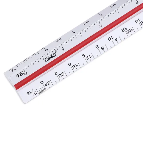 Vista 5 de Mr. Pen - Regla de escala de ingeniero métrico, regla, regla de escala de aluminio de 12 pulgadas, escala triangular, regla de escala para plano