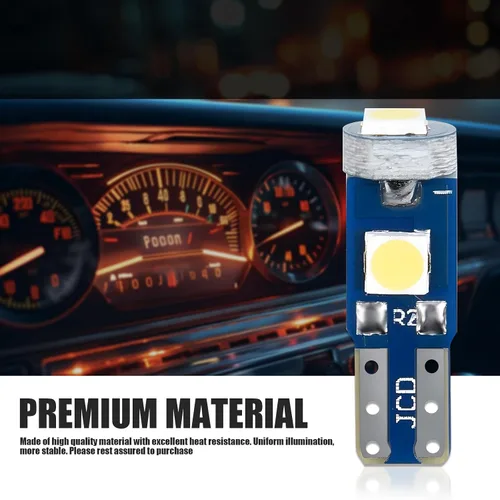 Vista 4 de Paquete de 20 luces LED T5 para tablero de automóvil, bombilla de luz 3030-3SMD de repuesto con enchufe de bloqueo giratorio, bombilla LED