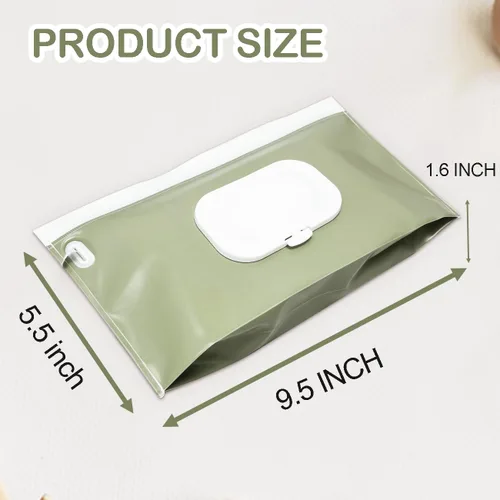 Vista 4 de Soporte para toallitas para bebés, dispensador de toallitas, paquete de 3 recipientes portátiles recargables para toallitas de viaje, funda