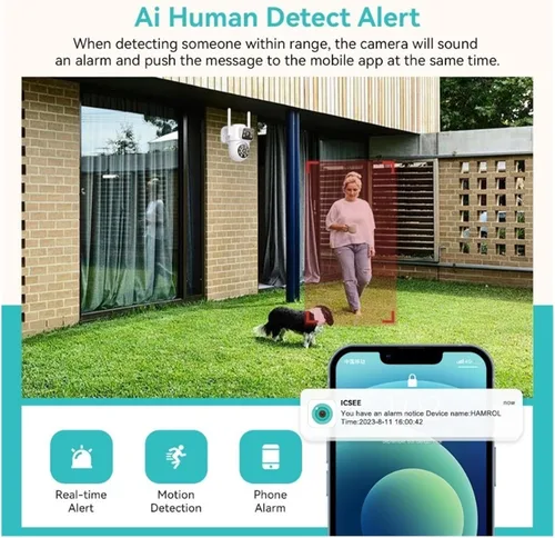 Vista 4 de Sistema de cámara de seguridad WiFi NVR de 8CH 8MP 2PCS CAMERA_EU