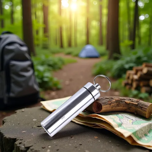 Vista 5 de Llavero pequeño de plata portátil, organizador de píldoras de aleación de aluminio, contenedor para bolso, pastillero de metal impermeable, botella