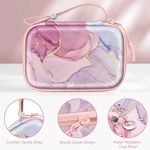 Vista 4 de FINTIE Estuche para impresora Phomemo D30 D35, NELKO P21, SUPVAN E10 Mármol de ensueño