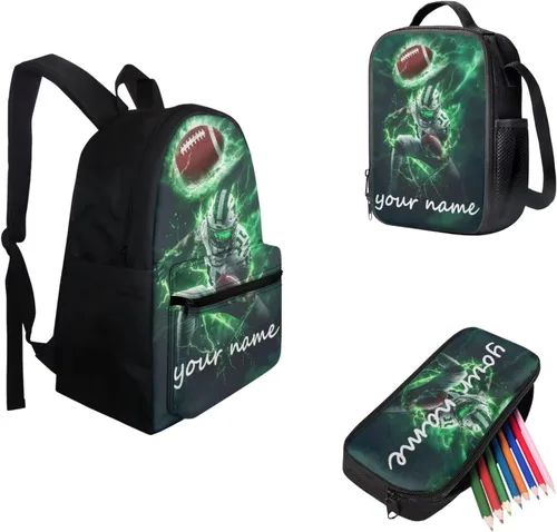 Vista 232 de FOR U DESIGNS Fuego baloncesto impreso niños escuela mochilas viaje mochila libro bolsa