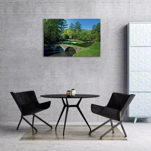Vista 4 de chenchenArt Augusta - Arte de pared para campo de golf nacional Augusta, campo de golf de 12 hoyos, arte de pared para sala de estar, dormitorio