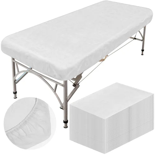 Vista 7 de Mixweer 30 piezas de sábanas de mesa de masaje a prueba de aceite e impermeables ajustables para spa de 39 x 87 pulgadas, sábanas protectoras Negro