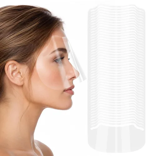 Vista 9 de EBANKU Viseras de ducha para protección facial, 50 unidades, viseras de plástico para la cara, protector para pestañas, protector para maquillaje