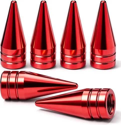 Vista 31 de 4 piezas de tapas de válvula de rueda con forma de punta, válvula de rueda de aleación de aluminio con punta, cubiertas universales de válvula