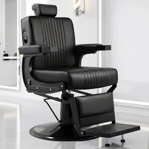 Vista 10 de Silla de peluquería reclinable para peluquería, silla de peluquería profesional para estilista, silla giratoria de 360 grados con reposacabezas