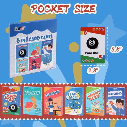 Vista 2 de GSE 6 Decks Juegos de cartas para niños pequeños, niños y niñas a partir de Multicolor