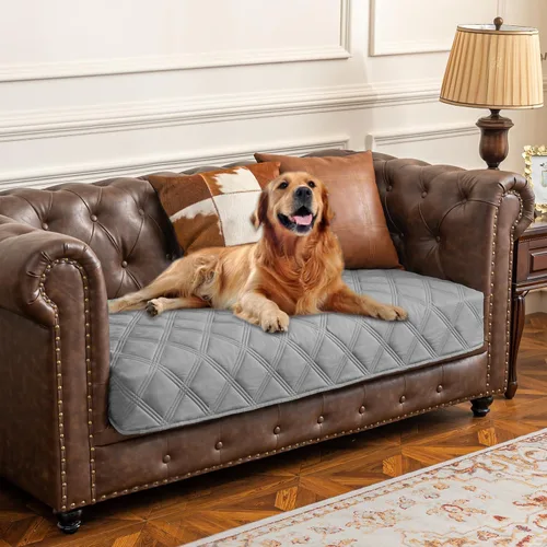 Vista 9 de Ameritex Funda impermeable para cama de perro, manta para mascotas con parte trasera antideslizante para muebles, cama, sofá