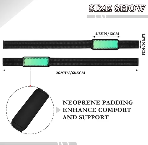 Vista 3 de Dark Green Gradient Gradient Dark Green Lifting Wrist Straps 26" Power Workouts Wrist Wraps Gym for Weightlifting, Gym, Deadlift, Workout